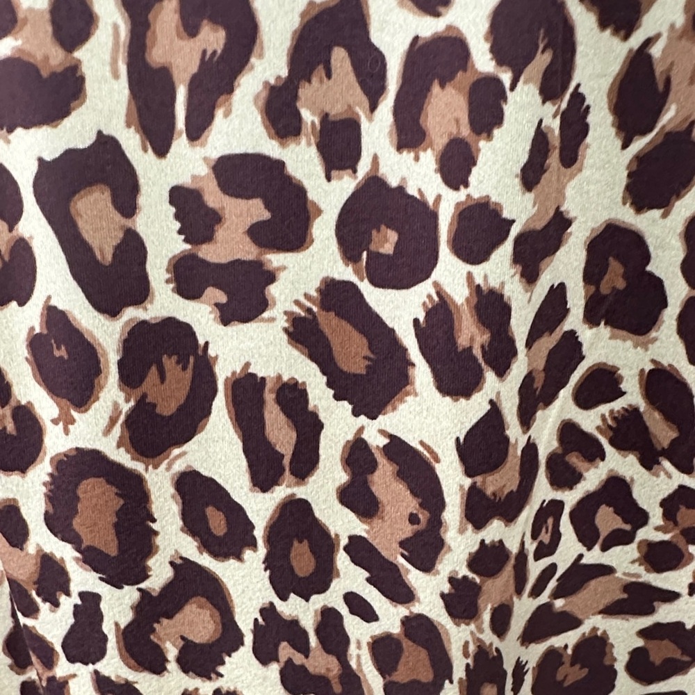 Sleeveless Leopard Print Mock Neck Bodysuit - Brown Animal Print - Picture 3 of 6